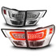 ANZO 11-13 Jeep Grand Cherokee LED Taillights w/ Lightbar Chrome Housing/Clear Lens 4pcs - 311441 Photo - Unmounted