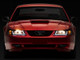 Raxiom 99-04 Ford Mustang Axial Series Headlights w/ LED Bar- Blk Housing (Clear Lens) - 422712 Photo - Close Up