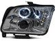 Raxiom 05-09 Ford Mustang Excluding GT500 LED Halo Projector Headlights- Chrome Housing (Clear Lens) - 49006 Photo - Close Up