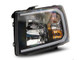 Raxiom 07-13 Chevrolet Silverado 1500 Axial Headlights w/ SEQL LED Bar- Blk Housing (Clear Lens) - S138004 Photo - Close Up