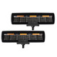 Go Rhino Xplor Blackout Combo Series Sixline LED Flood Lights w/Amber (Surface Mount) - Blk (Pair) - 750600622FBS Photo - Primary