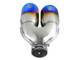aFe Takeda 2.5in 304 Stainless Steel Clamp-on Exhaust Tip Driver Side 2.5in Inlet 4inDual-Blue Flame - 49T25484-L122 Photo - Unmounted