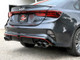 aFe 22-24 Kia Forte GT 1.6L 3in-2.5in 304 Stainless Steel Axle-Back Exhaust w/ Carbon Fiber Tips - 49-37039-C Photo - Mounted