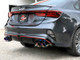 aFe 22-24 Kia Forte GT 1.6L 3in-2.5in 304 Stainless Steel Axle-Back Exhaust w/ Blue Flame Tips - 49-37039-L Photo - Mounted