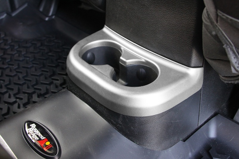 Rugged Ridge 11-18 Jeep Wrangler JK Silver 2nd Row Cup Holder Trim  11152.18 Fidanza Performance