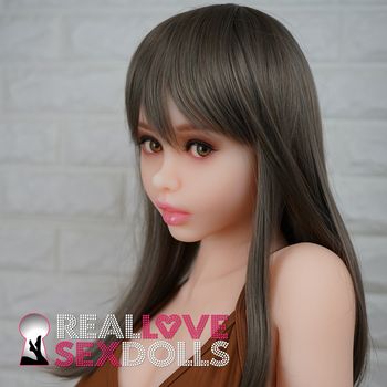 Long and straight gray-brown wig with with sexy fringe bangs for your Piper Doll.