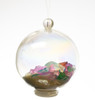 Bubble Ornament with Sea Glass and Natural Sand 2.25"