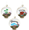 Boxed Bubble Ornament with Sea Glass and Natural Sand 2.25" FL