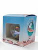 Boxed Bubble Ornament with Shells and Blue and Pink assorted 2.25"
