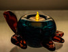 Glass Turtle Tea Light Holder 6"