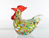 Glass Rooster Tea Light Holder 5"