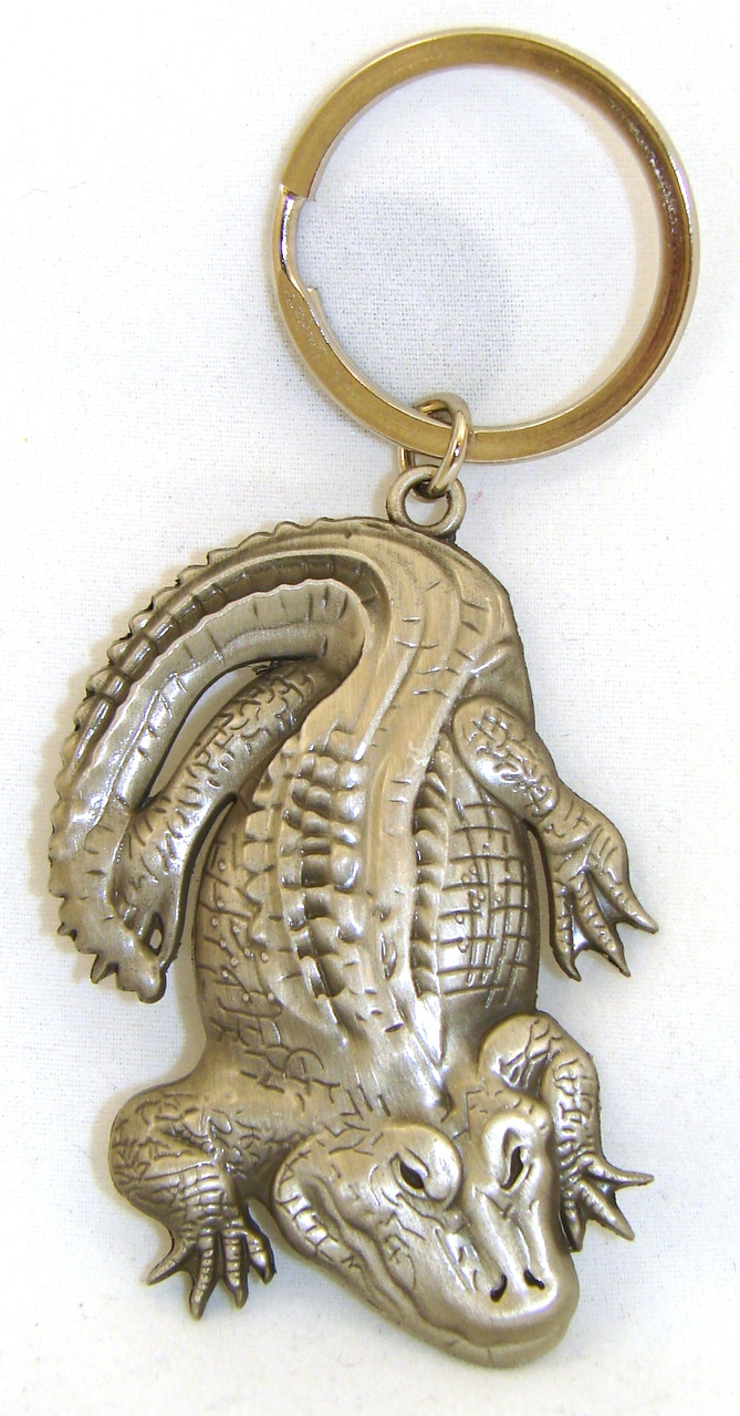 Gator Keychain Pewter Plate 3 1/2