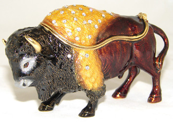 Jeweled "Buffalo" Box 4"