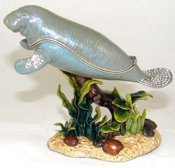 Jeweled "Manatee" Box 5 1/2"