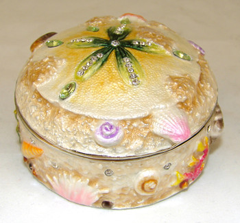 Jeweled "Sand Dollar" Box  2 1/2"