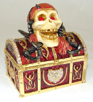 Jeweled "Pirate Chest" Box 2 1/2"