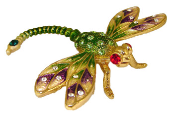 Jeweled "Dragonfly" Box  3 1/2"