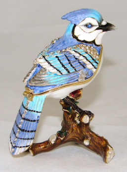 Jeweled "Blue Jay" Box 3 1/4"