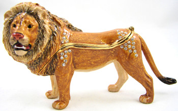 Jeweled "Lion" Box 4 3/4"