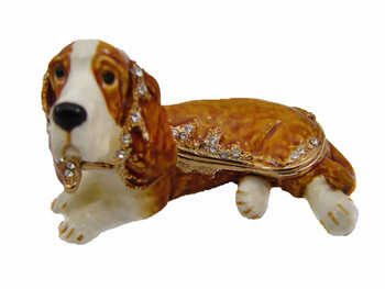Jeweled "Basset Hound" Box 3"