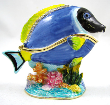 Jeweled "Blue Tang" Box 3"