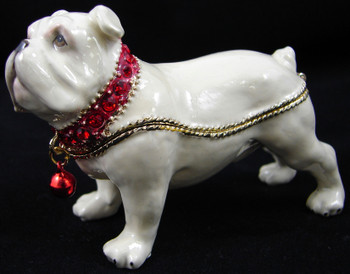 Jeweled "Bull Dog" Box 3 1/2"