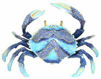 XL Blue Crab Jeweled Box 9 1/2"