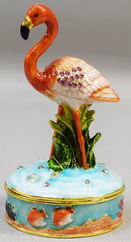 Flamingo Jeweled Box 3 1/2"