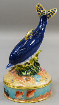 Dolphin Jeweled Box 3 1/2"