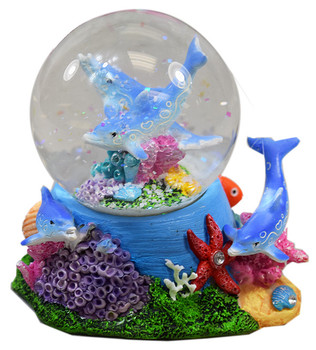 Dolphin 65mm Snow Globe w/Emblemtic