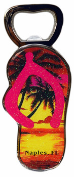 Bottle Opener Magnet - Palm Sunset 4"