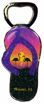 Bottle Opener Magnet - Flamingo 4"