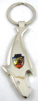 Shark Bottle Opener K/C w/ Shield Emblem 4 1/2" Shark Bottle Opener K/C w/ Shield Emblem 4 1/2"
