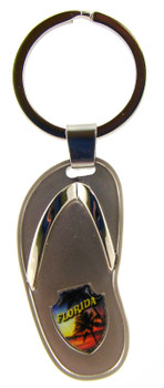 Flip Flop Keychain w/Shield Emblem 3 1/4"