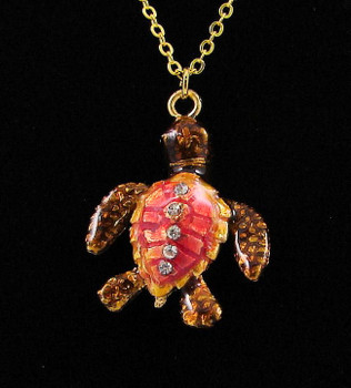 Jeweled "Sea Turtle" Pendant 3/4"