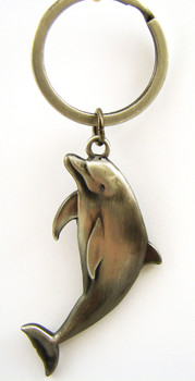 Dolphin Pewter Keychain 3 1/3"