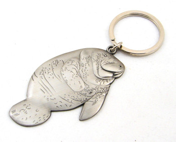 Manatee Keychain Pewter Plate 3 1/2"
