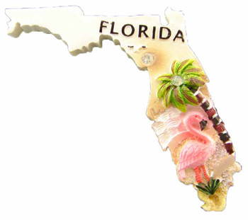 Magnet Florida w/ Flamingo 3" Magnet Florida w/ Flamingo 3"