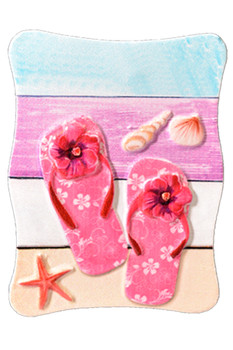 Flip Flops Red Magnet 3 1/2"