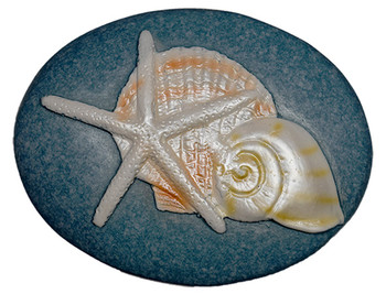 Pebble Stone Magnet Shells 3 3/4"