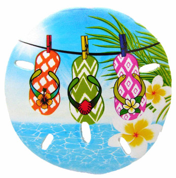 Sand Dollar Magnet (Flip Flops) 3"