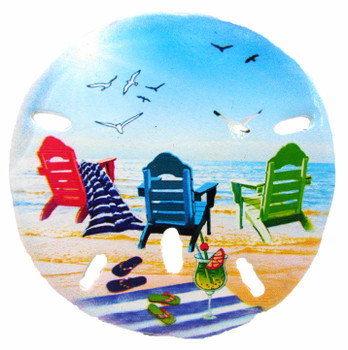 Sand Dollar Magnet (Beach Chairs) 3"