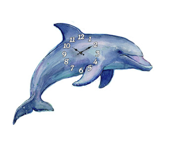 Dolphin Die Cut Wooden Clock