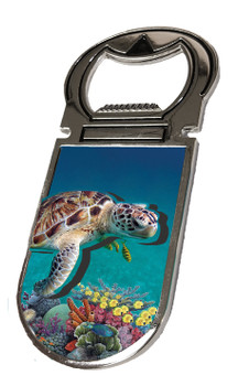 Turtle Foil Bottle Opener Magnet