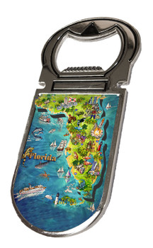 Florida Map Foil Bottle Opener Magnet