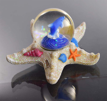 Dolphin on Top of Starfish 45mm Water Globe
