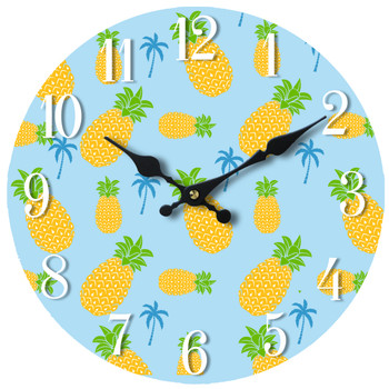 Pineapple Glass Clock 13"