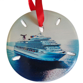 Cruise Ship Sand Dollar Ornament  3" Cruise Ship Sand Dollar Ornament  3"