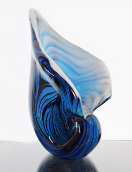 Glass Shell Plant Holder Blue