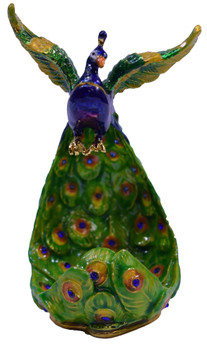 Peacock Ring Holder Jeweled Box
